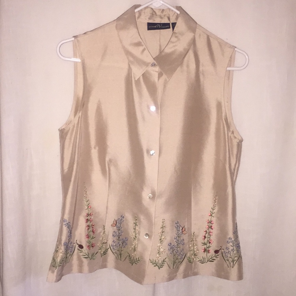 Andrea Viccaro silk blouse with embroidery